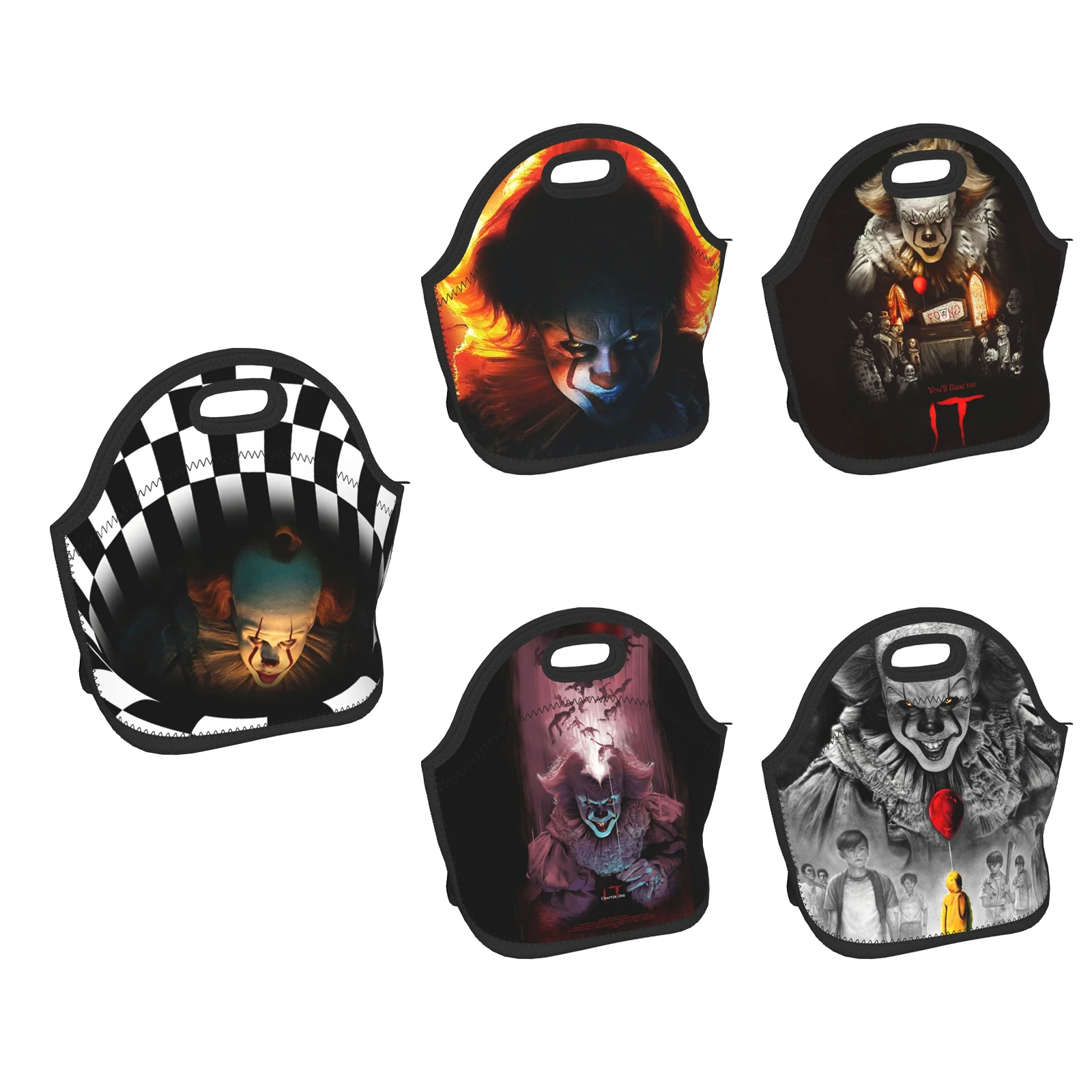 

Ужасный фильм Хэллоуин IT Pennywise Сумочка для обедов изолированный термальный ланч-тоут сумка ланч-контейнер для мужчин и женщин