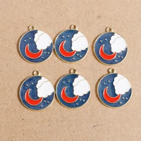 10pcs 2225mm alloy enamel moon charms pendants for jewelry making diy handmade drop earrings pendants necklaces accessories