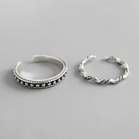 s925 silver color ring beaded twist wave pattern female ring thin line personality lady silver color jewelry accessories