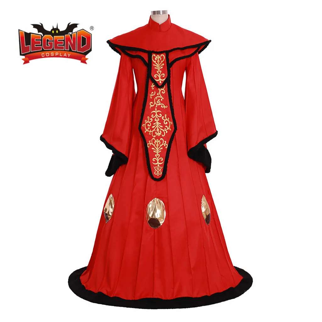 Женский костюм для косплея фантомная угроза красное платье Padme Amidala
