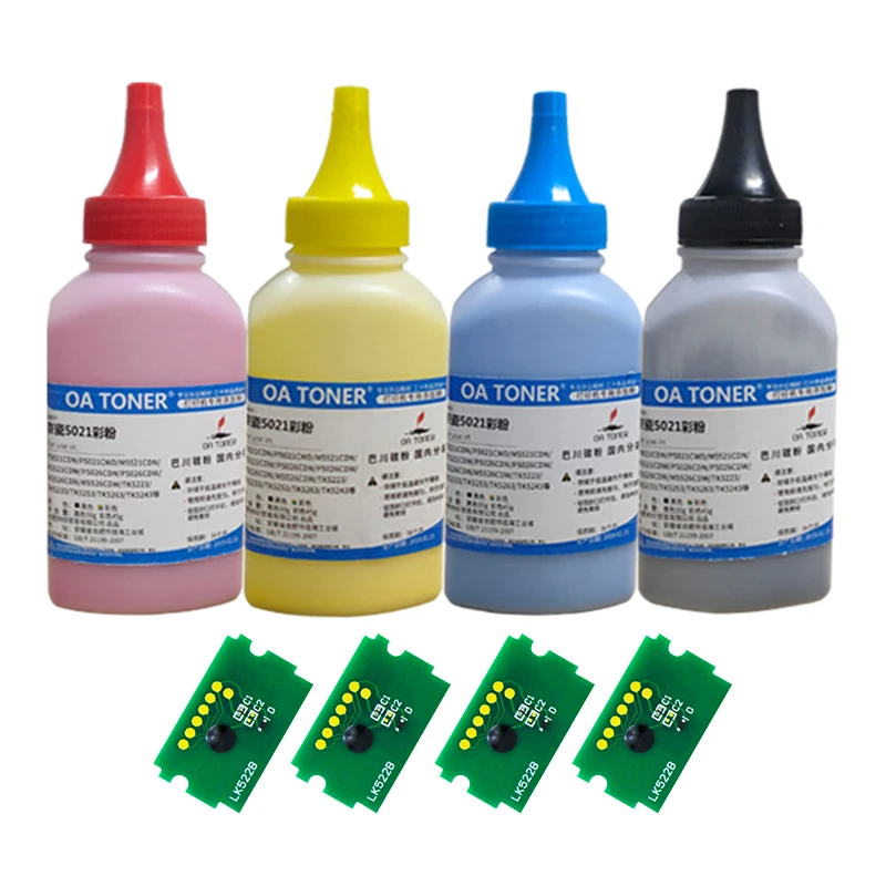 4 цвета/набор Тонер порошка совместимый для TK 5223K Kyocera ECOSYS P5021cdn P5021cdw M5521cdn M5521cdw