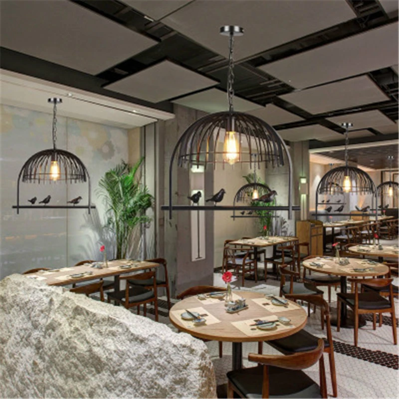 

American Retro Loft Iron Bird Cage Simple Study Cafe Bar Industrial Wind Bird Single Head Lamp Free Shipping