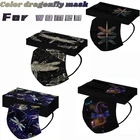 Новинка 2022 маски для взрослых женщин цветная маска для рта с рисунком стрекозы черные одноразовые маски для защиты от вирусов маски