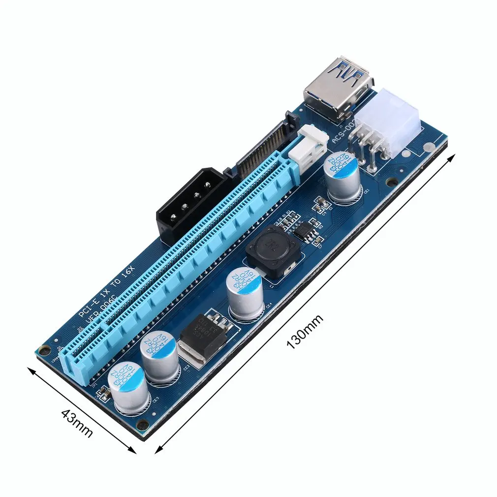 USB3.0 PCI E питание ed Express 1x к 16x расширитель переходника карты адаптер добыча