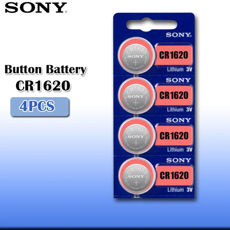 4 шт./лот sony CR1620 100% оригинальная литиевая батарея для автомобильных ключей часов