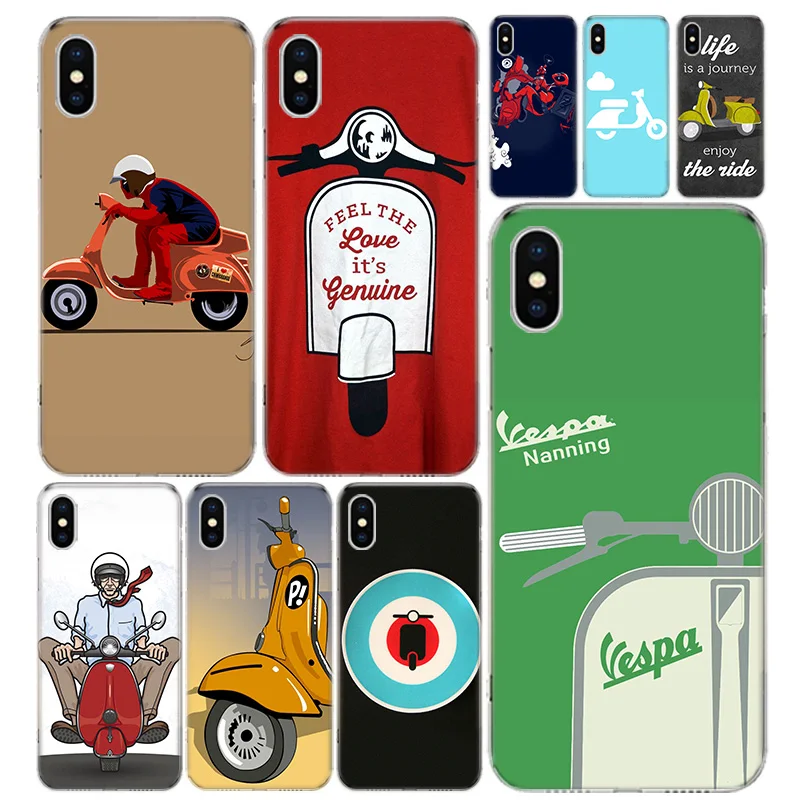 Чехол для телефона Vespa скутера велосипеда IPhone 11 12 Mini Pro 7 6 X 8 6S Plus XS MAX + XR 5S SE 10 десять художественных чехлов из