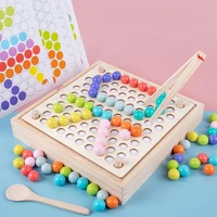diy elimination bead clip bead fine motor training board game wooden montessori color classification stacked educational toys