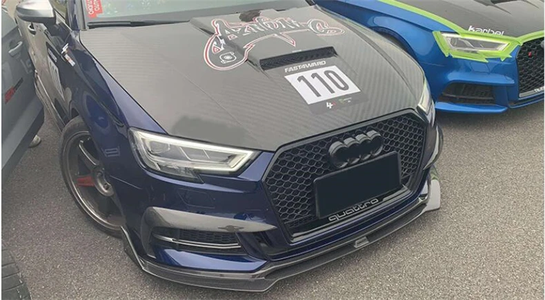 Передняя решетка радиатора для Audi A3 S Line S3 2017 2018 2019 2020 из углеродного волокна