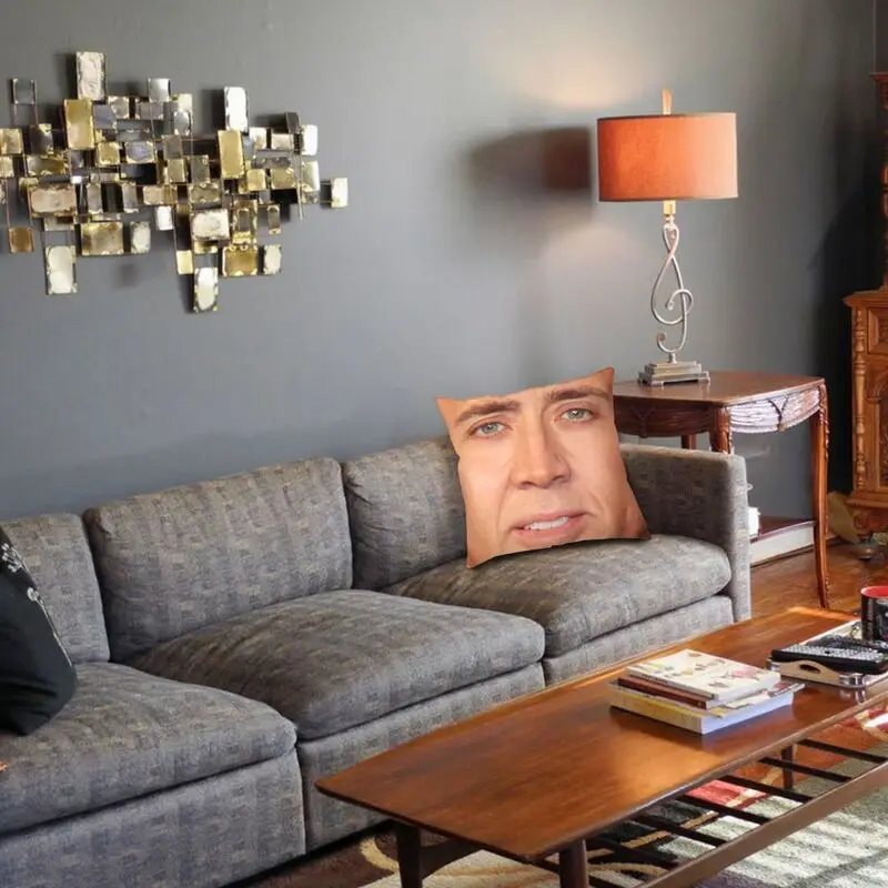 Квадратный чехол для подушки в скандинавском стиле Николаса Кейджа с