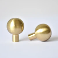 Brushed Brass Drawer Cabinet Kitchen Knobs Gold Ball Shape Cupboard Door Furniture Pulls-4Pack
