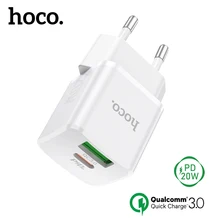 Hoco PD20W QC3.0 2.0 EU/US Fast Charging Adapter For iPhone 12 11 Pro Max Type C Quick Charger For Samsung S20 S21 Wall Chargers