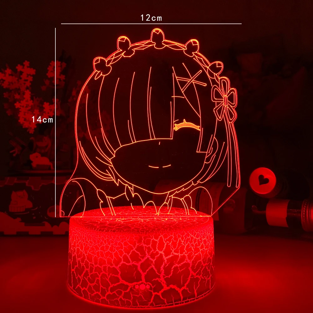 

Newest 3d Anime Lamp Re Zero Starting Life In Another World LED Night Light for Room Decor Nightlight Gift Re Zero Rem Lights