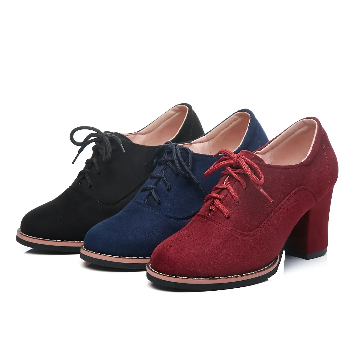 

Ботильоны женские замшевые, на шнуровке, высокий квадратный каблук, модная офисная обувь, осень