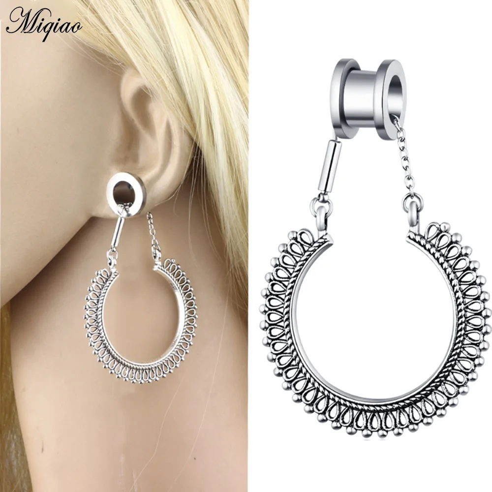 

Miqiao Hot-selling Large Circle Pendant Auricle Stainless Steel Pulley Ear Expansion Piercing Jewelry