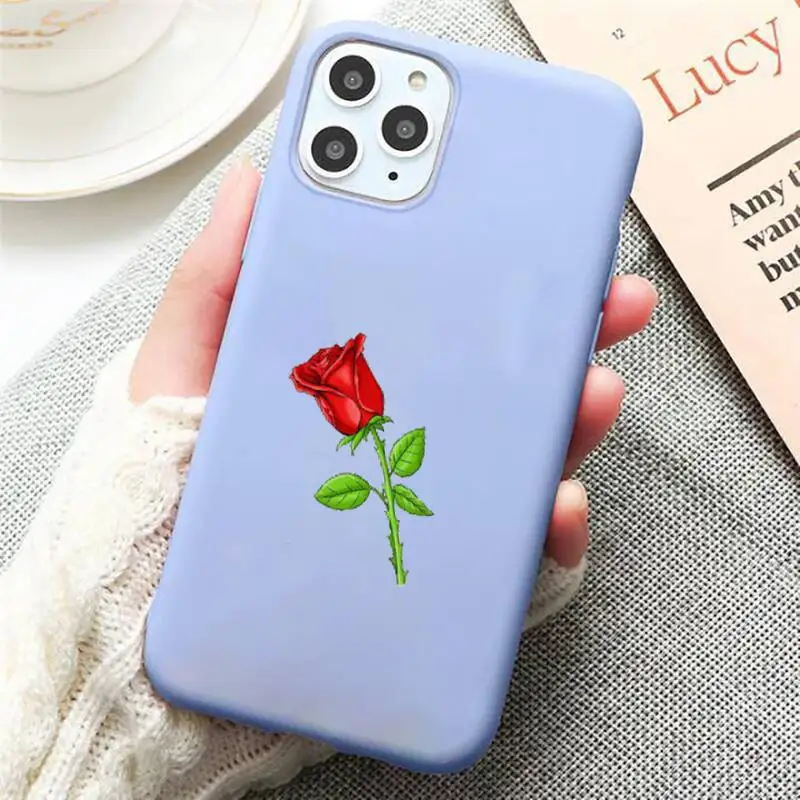 

Daisy flower rose painting Phone Case Candy Color for iPhone 6 7 8 11 12 s mini pro X XS XR MAX Plus
