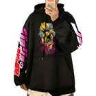 Толстовка мужская с длинным рукавом, аниме Джоджо невероятные приключения, пуловер с принтом в стиле Харадзюку, свитшот, уличная одежда в стиле хип-хоп