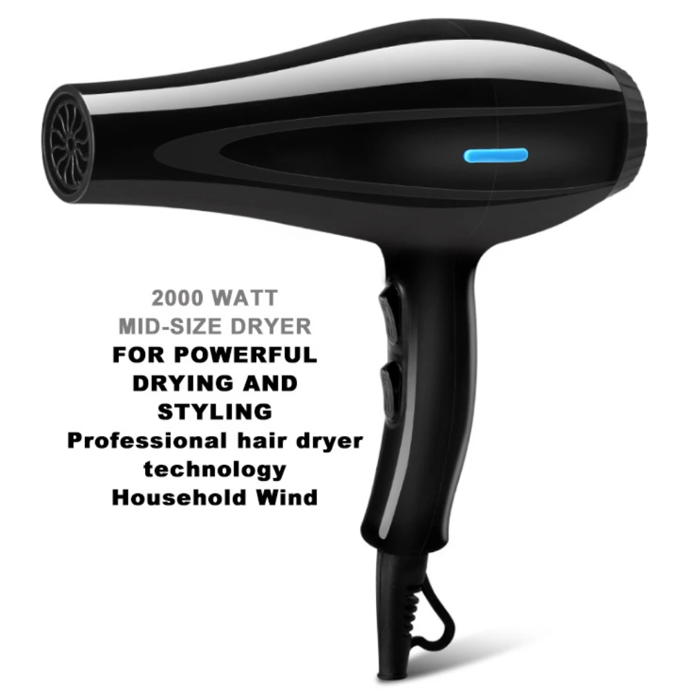 

100-240V Professional 2000w Hair Dryer Strong Power Barber Salon Styling Tool Hot/Cold Air Blow Dryer 2 Speed 3 Heats Adjustment