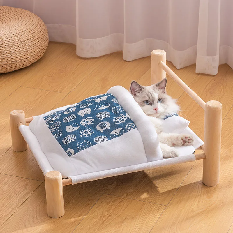 

Деревянные лежанки для кошек, спальный мешок, гамак для кошек, кровать для домашних животных, съемный дом для кошек и собак