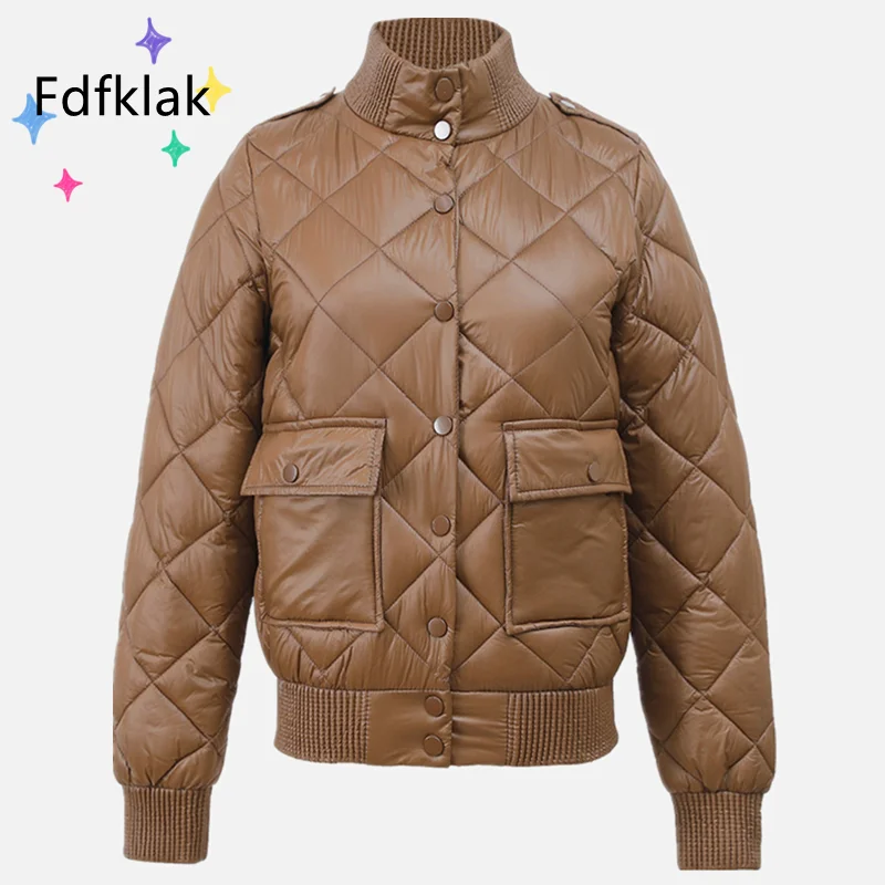 Fdfklak Winter Clothing Women New Korean Fashion Loose Cotton Quilted Jacket Baseball Lingge Russian Winter Coats Chaqueta Mujer