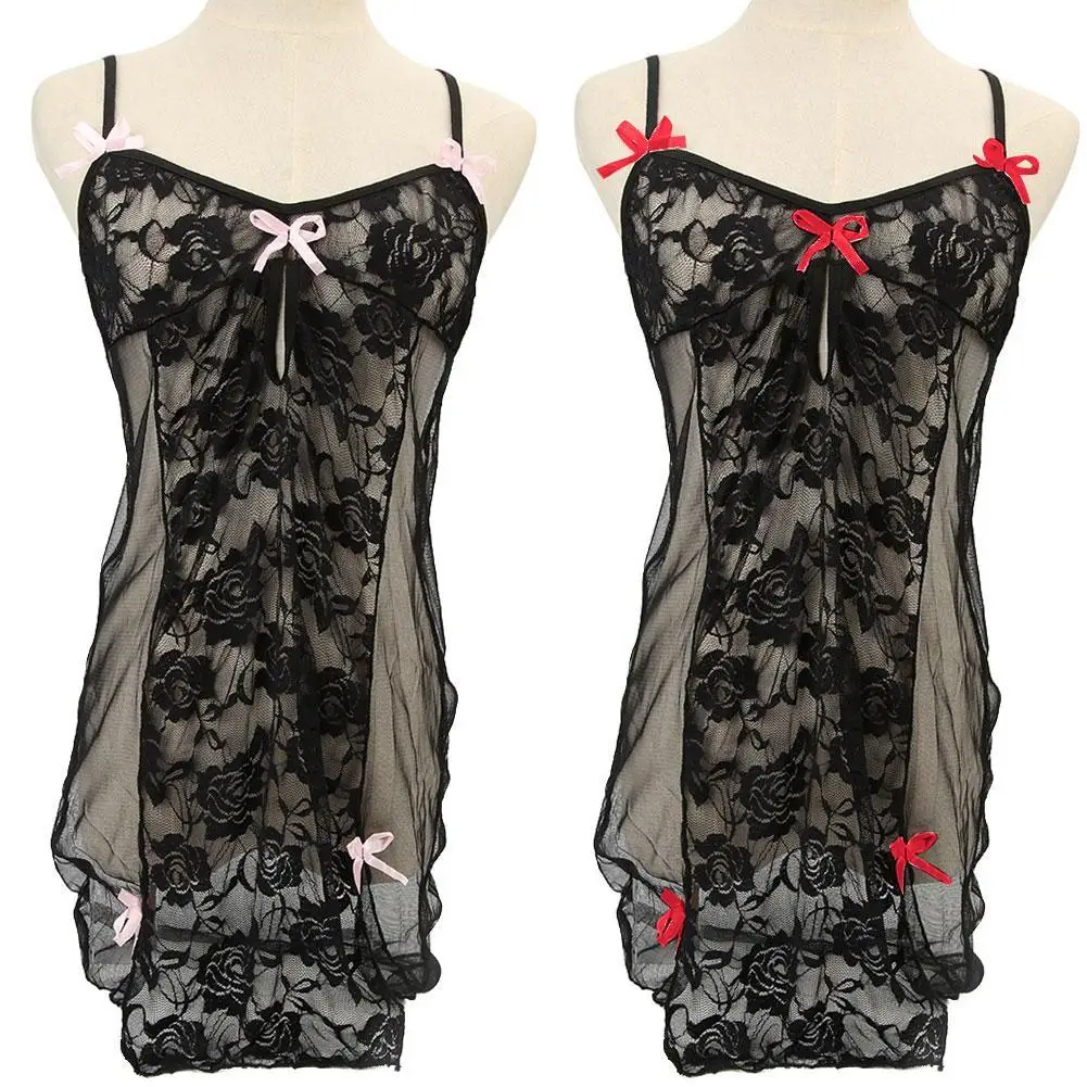 Женская сексуальная прозрачная ночная рубашка с глубоким V образным вырезом и