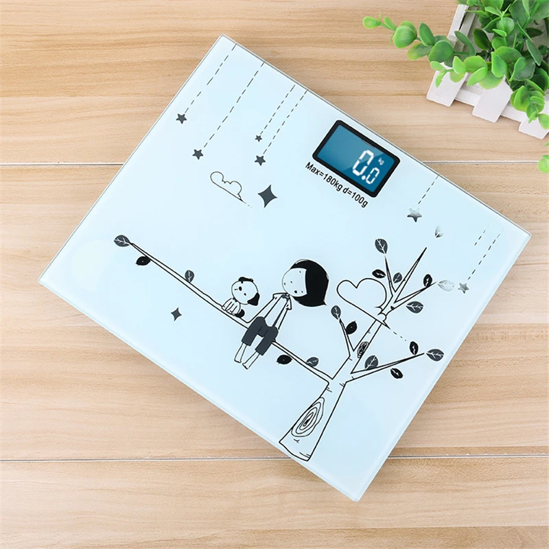 Bathroom Body Weight Scale Human Health Mini Digital Glass LCD Display Sensor For loss Tool 180KG/50G | Дом и сад