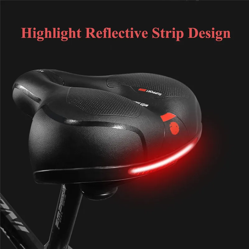 

Bicycle Saddle with Tail Light Widen MTB Road Bike Comfortable Cycling Gel Cruiser Saddle Seat Accessories