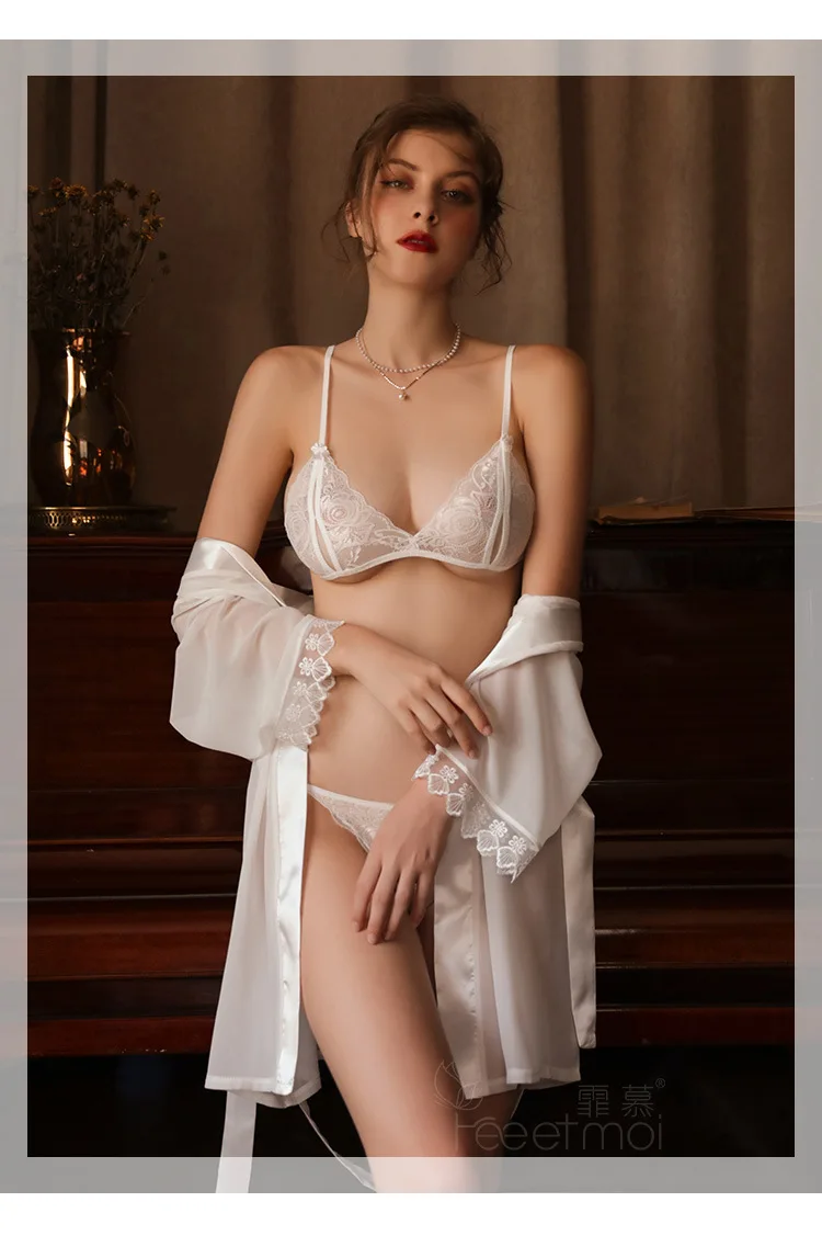 

Sexy Nightdress Lace Sleepwear Women Lingerie Nightdress Three-point uniform temptation Night skirt suit