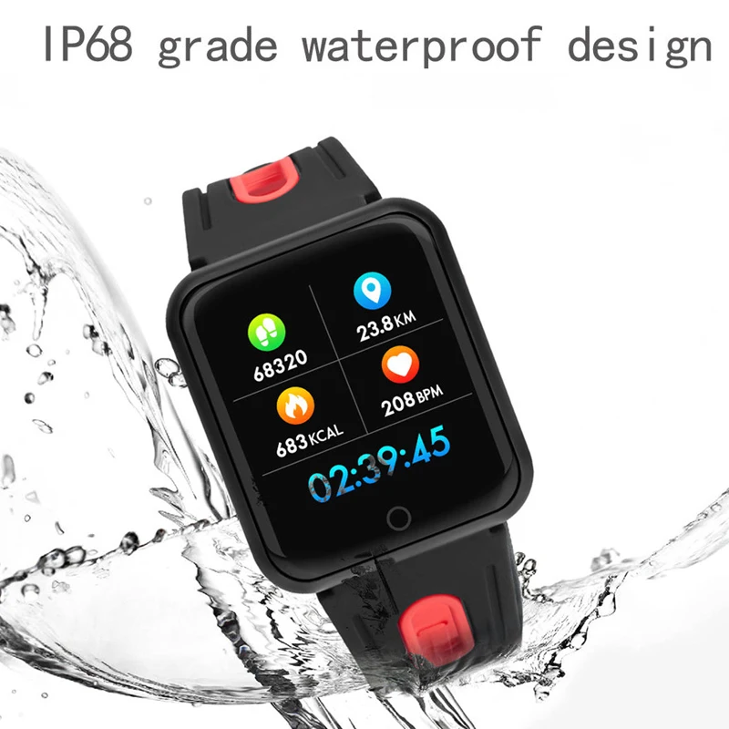 Бизнес Спорт IP68 Водонепроницаемые Смарт-часы P68 с пульсометром артериального