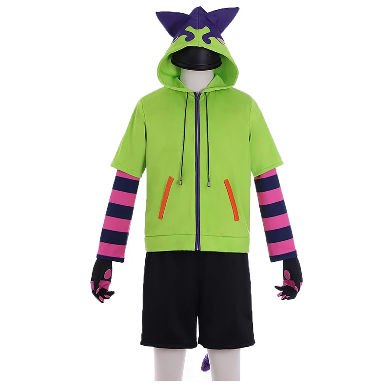 Anime Sk8 The Infinity MIYA Cosplay Costume Outfit High School Boys Uniform Striped T-shirt Black Wig Men Halloween Carnival Set |