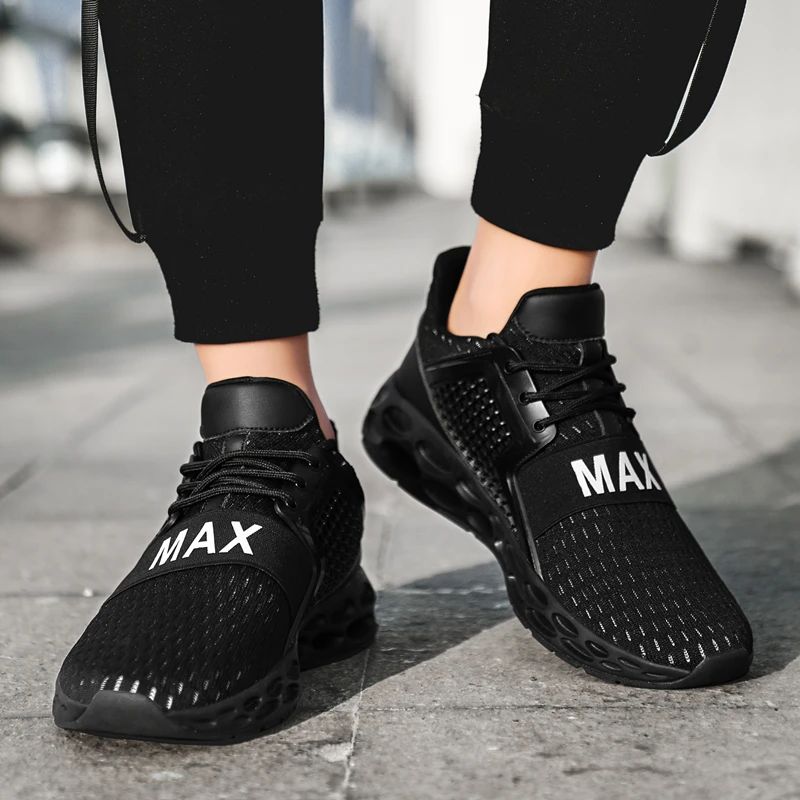 Кроссовки мужские сетчатые спортивная обувь на шнуровке легкие для бега|Беговая