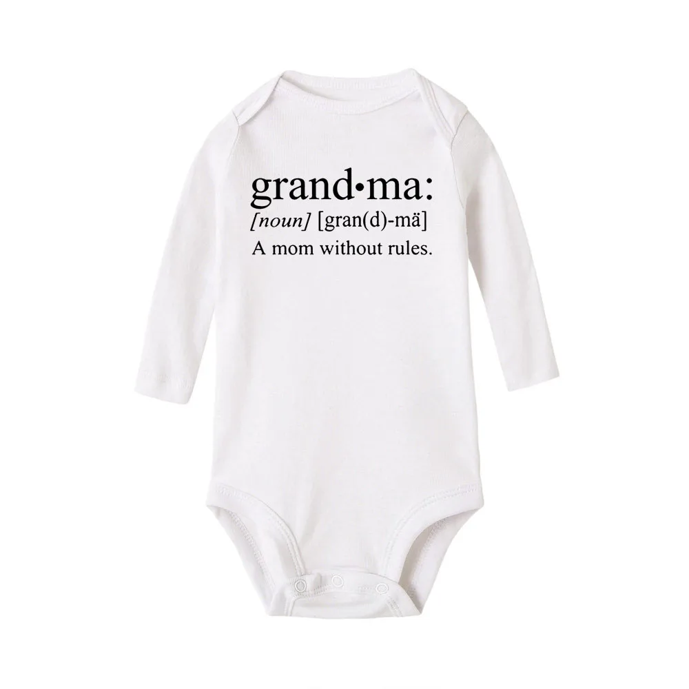 Лидер продаж; повседневная одежда для маленьких мальчиков с надписью «Grandma A Mom»; детские комбинезоны с длинными рукавами; хлопковая одежда для новорожденных девочек; комбинезон