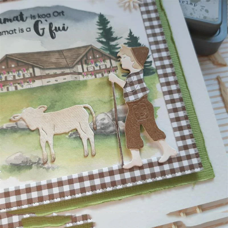 

Shepherd People Sheep New Design Metal Cutting Dies Craft Stencil Diy Scrapbooking Handmade Card Make Shape Album Decor Model