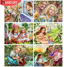 Набор для алмазной вышивки HUACAN, картина 5D сделай сам, квадратнаякруглая, для девочек, Настенный декор