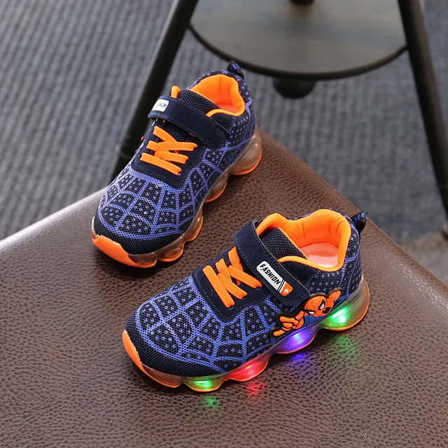 Led Light Baby Boy Girl Shoes Kids with Air Cushion Damping Children Luminous Sneakers Size 21-30 | Детская одежда и обувь