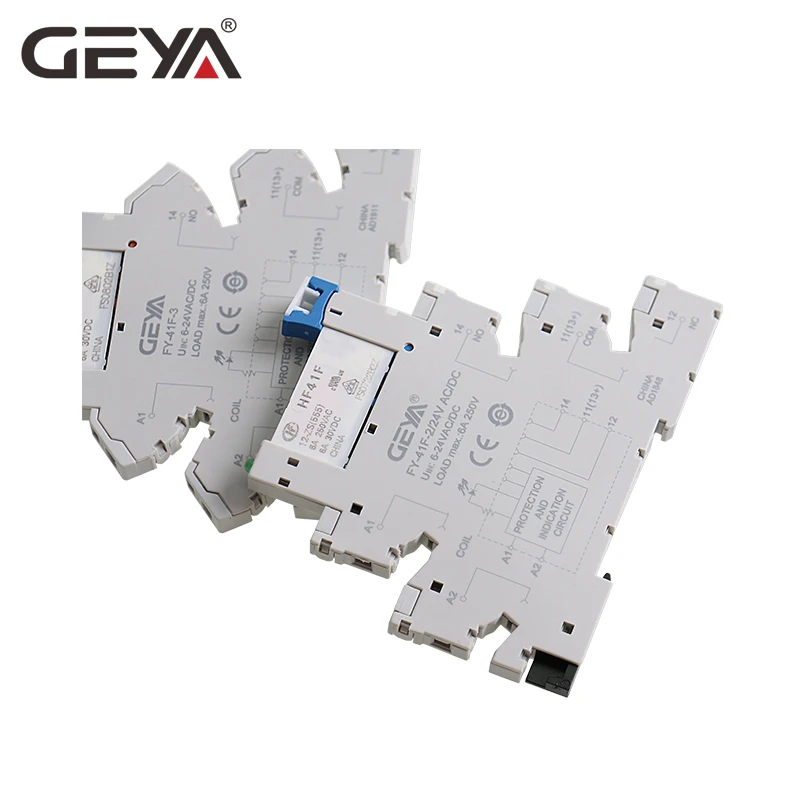 Тонкое релейное гнездо GEYA толщиной 6 2 мм с реле Hongfa 12VDC/AC или 24VDC/AC штепсельное