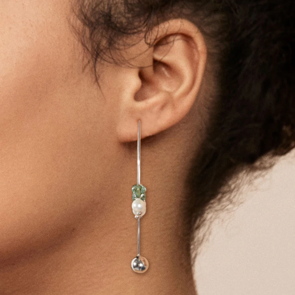

LEKANI S925 Sterling Silver Hoop Earrings Fashion Colorful Austria Crystal Women's Earrings Romantic Engagement Gift Hot Sale