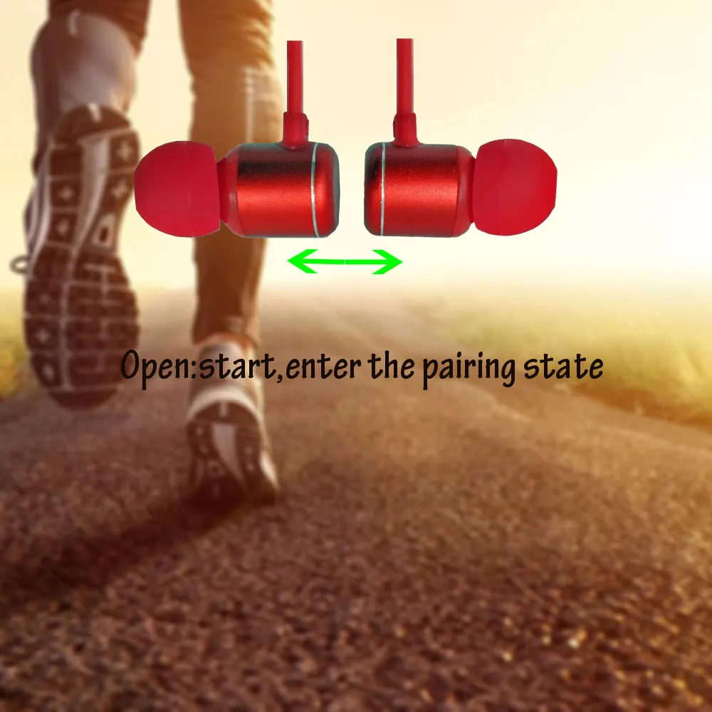 Заряжаемые Bluetooth наушники беспроводные стерео гарнитура спортивные HiFI бас