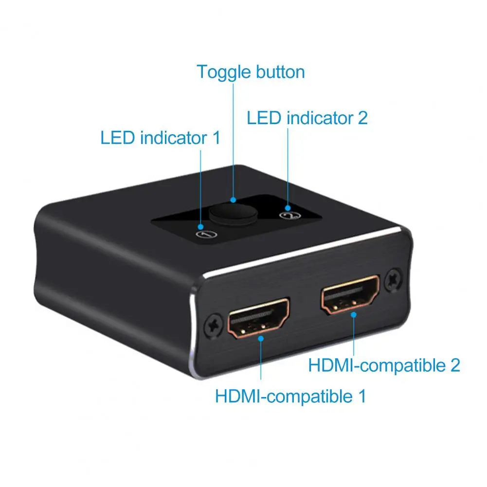 

Splitter 2 in 1 out Portable 4K 1x2/2x1 Adapter HDMI-compatible Switcher for projector TV computer host Laptop game machine