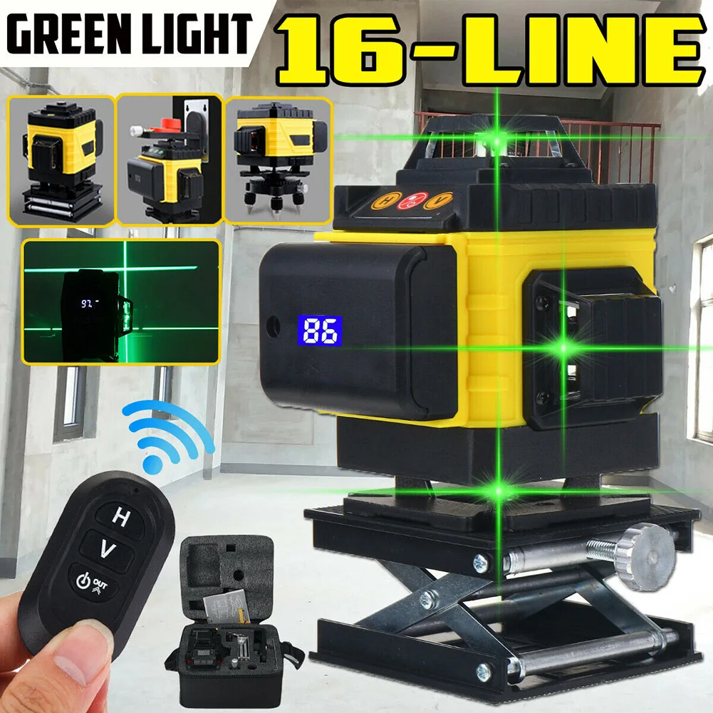 

Spot 4D 360 Degree 16 Lines Green Level Auto Self Leveling Rotary Cross Measure VJ-Drop