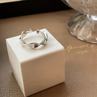 new 925 sterling silver irregular rings creative vintage twisted curved rings for women girls fashion jewelry gift