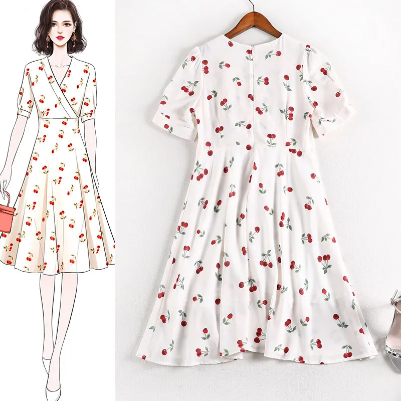 Летние платья с v образным вырезом шифоновое платье женское элегантное