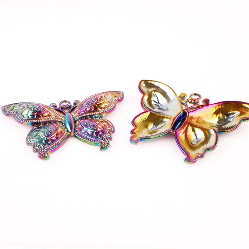 

2020 new color butterfly pendant ring fashion alloy insect pendant DIY Necklace accessories girls wedding jewelry gifts