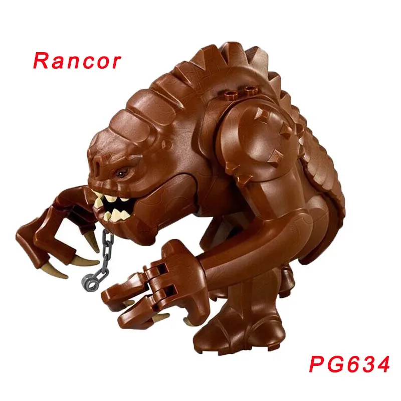 pg634 Одиночная Звездные войны кирпич Dewback пустыня Jabba Rancor Amidala C-3Po Хром золотой таваунпун строительный блок - Цвет: pg634
