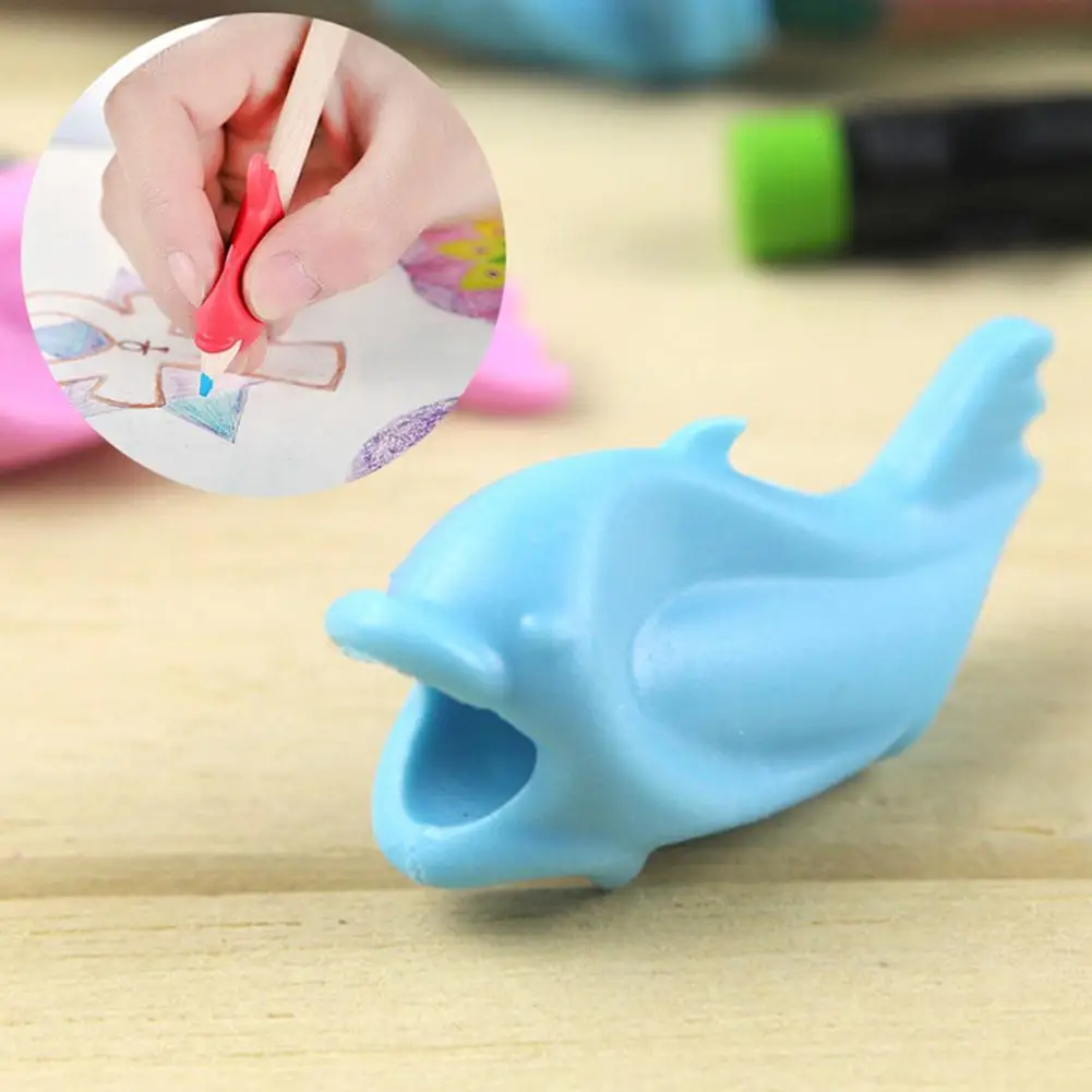 

10Pcs Dolphin Pen Hold Writing Posture Correction Device Kid Student Stationery