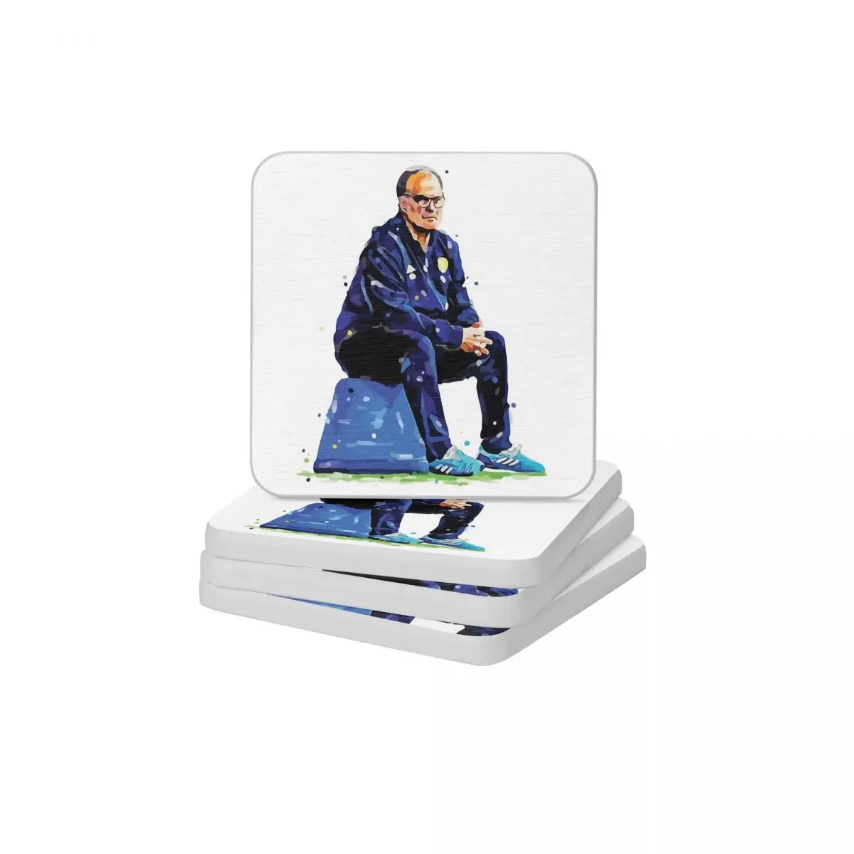 Marcelo Bielsa Bucket Diatom Square Round Coaster Quick-drying Cup Bonsai Mat Soap Toothbrush Pad 10x10cm