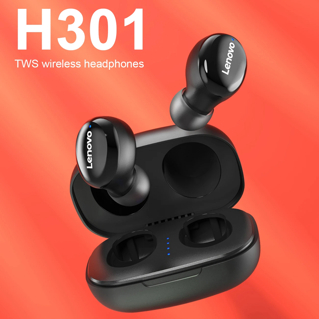 

Original Lenovo H301 Wireless Earphone TWS Touch Control Bluetooth Handsfree Sport Earbuds with Microphone Charging Case Headset