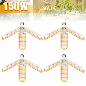 Светодиодная лампа полного спектра для выращивания растений, 4 шт.лот, 150 Вт, лампочка E27, фитолампа, красный, синий, теплый белый свет, для домашних теплиц, овощей, семян