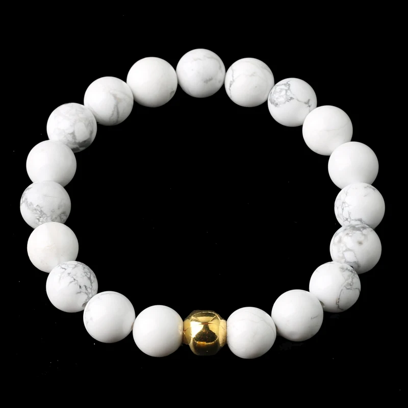 Круглые бусины из белого бирюзового камня длина цепочки 19 см для мужчин и женщин 6