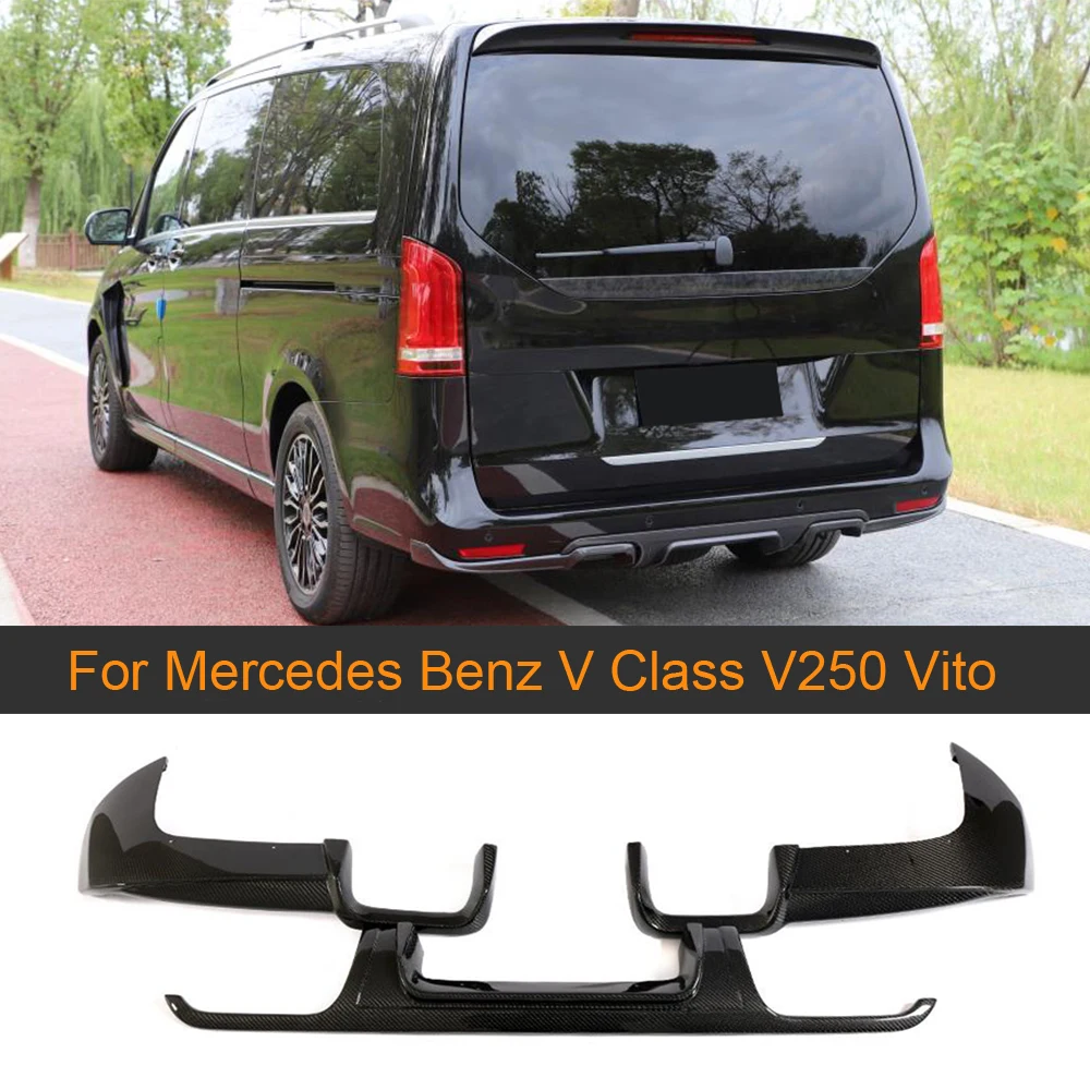 Для Mercedes Benz V Class V250 Vito из углеродного волокна задний бампер диффузор спойлер Защитная крышка сплиттер автомобильный бампер сплиттер
