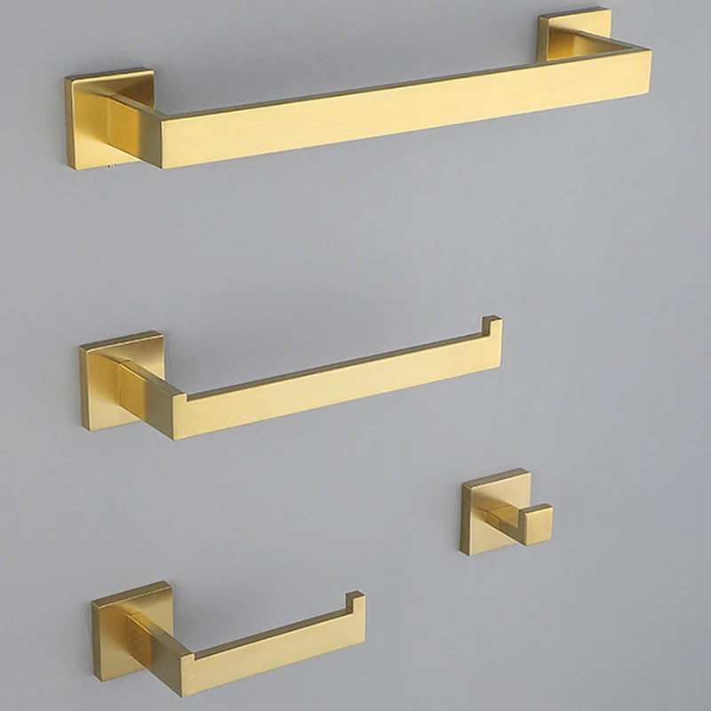 Bar Set ,toliet Paper Holder  Towel Rack Bathroom Accessories Set Gold